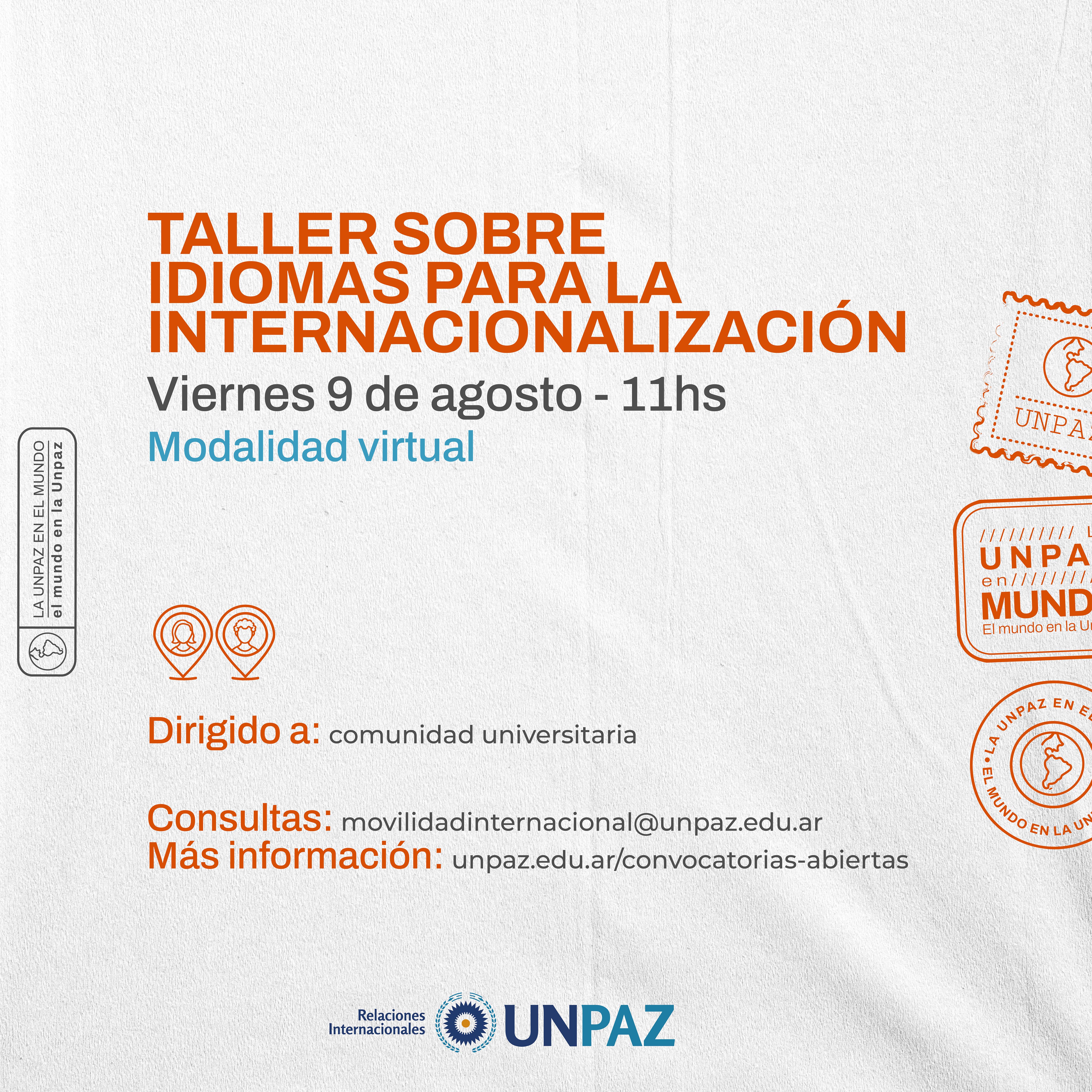 TALLER SOBRE IDIOMAS PARA LA INTERNACIONALIZACIÓN - UNPAZ