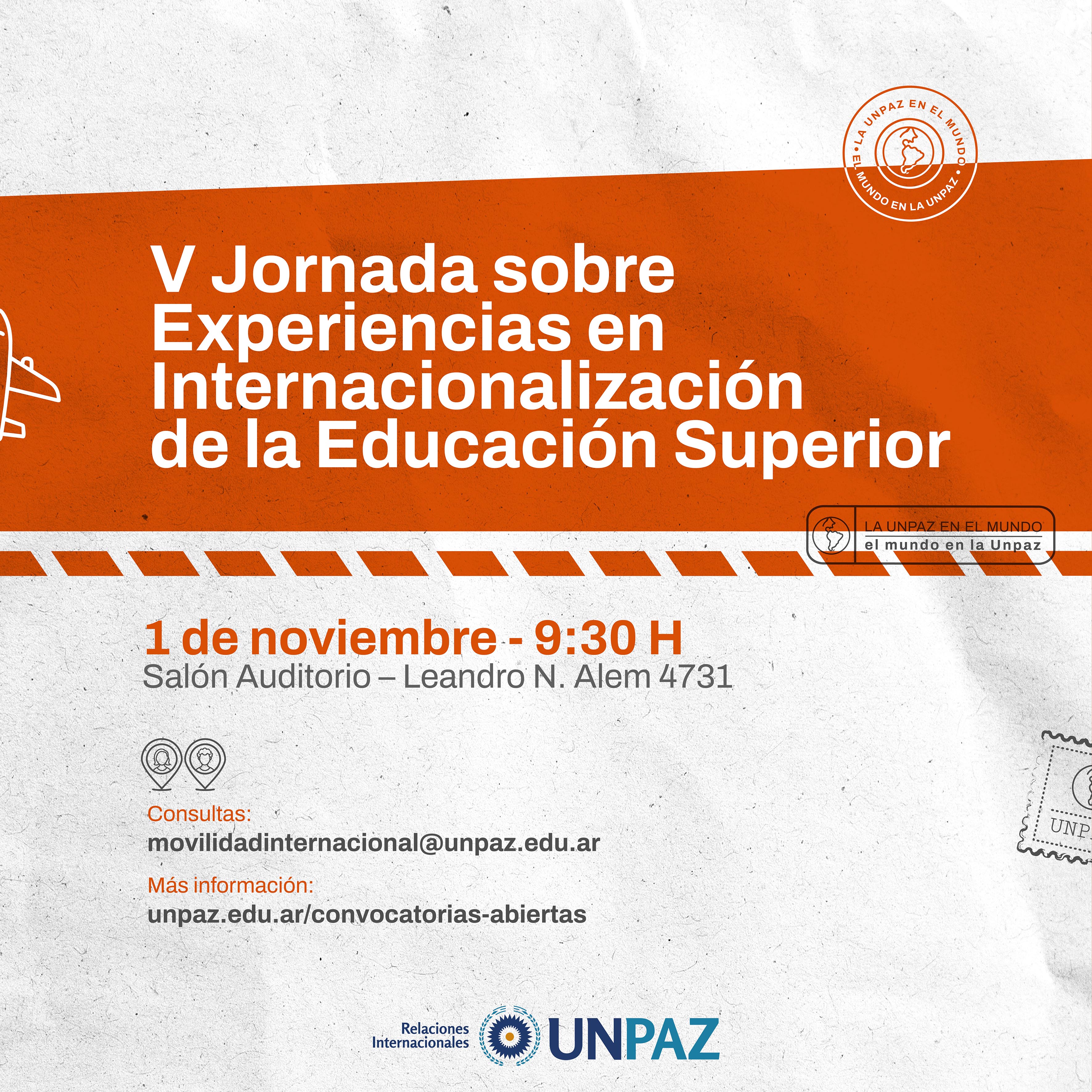 V Jornadas Sobre Experiencias en Internacionalización de la Educación Superior - UNPAZ