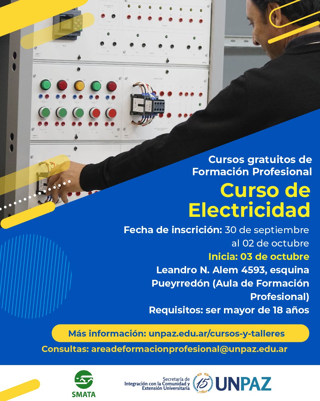 Curso gratuito de electricidad - 2° SEMESTRE DE 2025 - UNPAZ