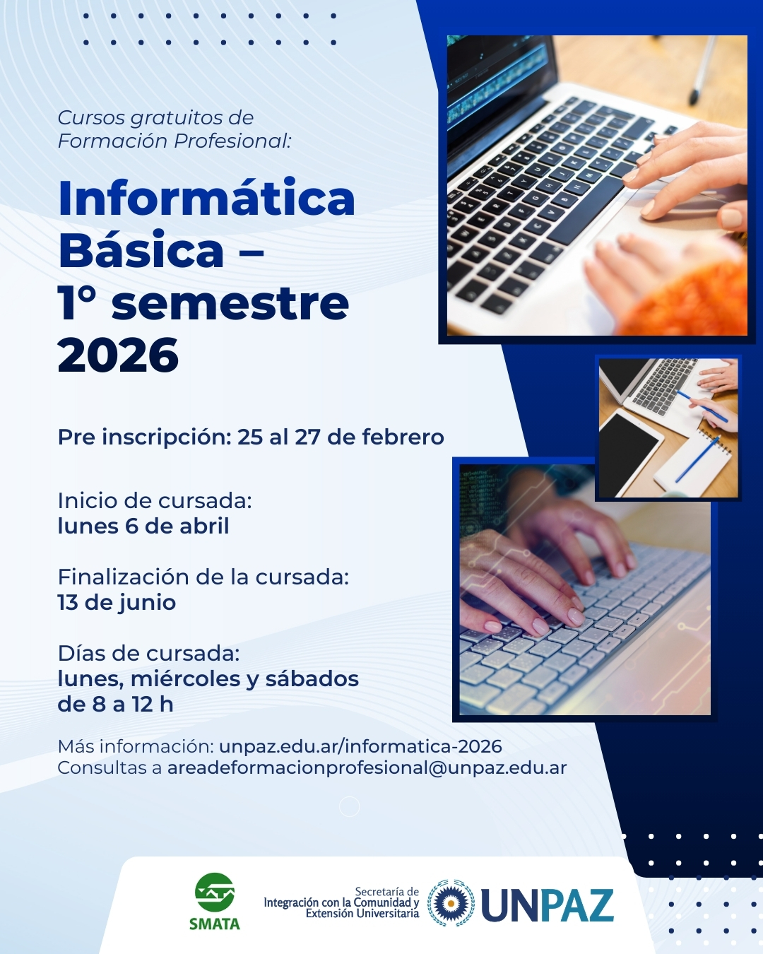 Curso gratuito de Informática Básica - 1° SEMESTRE DE 2026 - UNPAZ