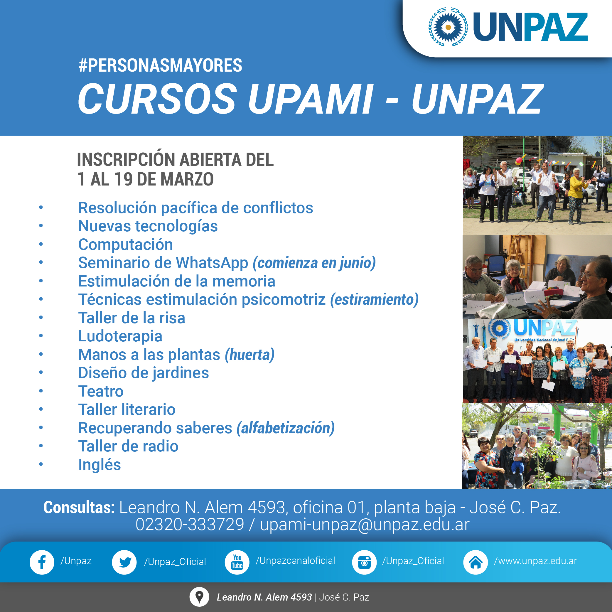 Programa UNPAZ-UPAMI 2019
