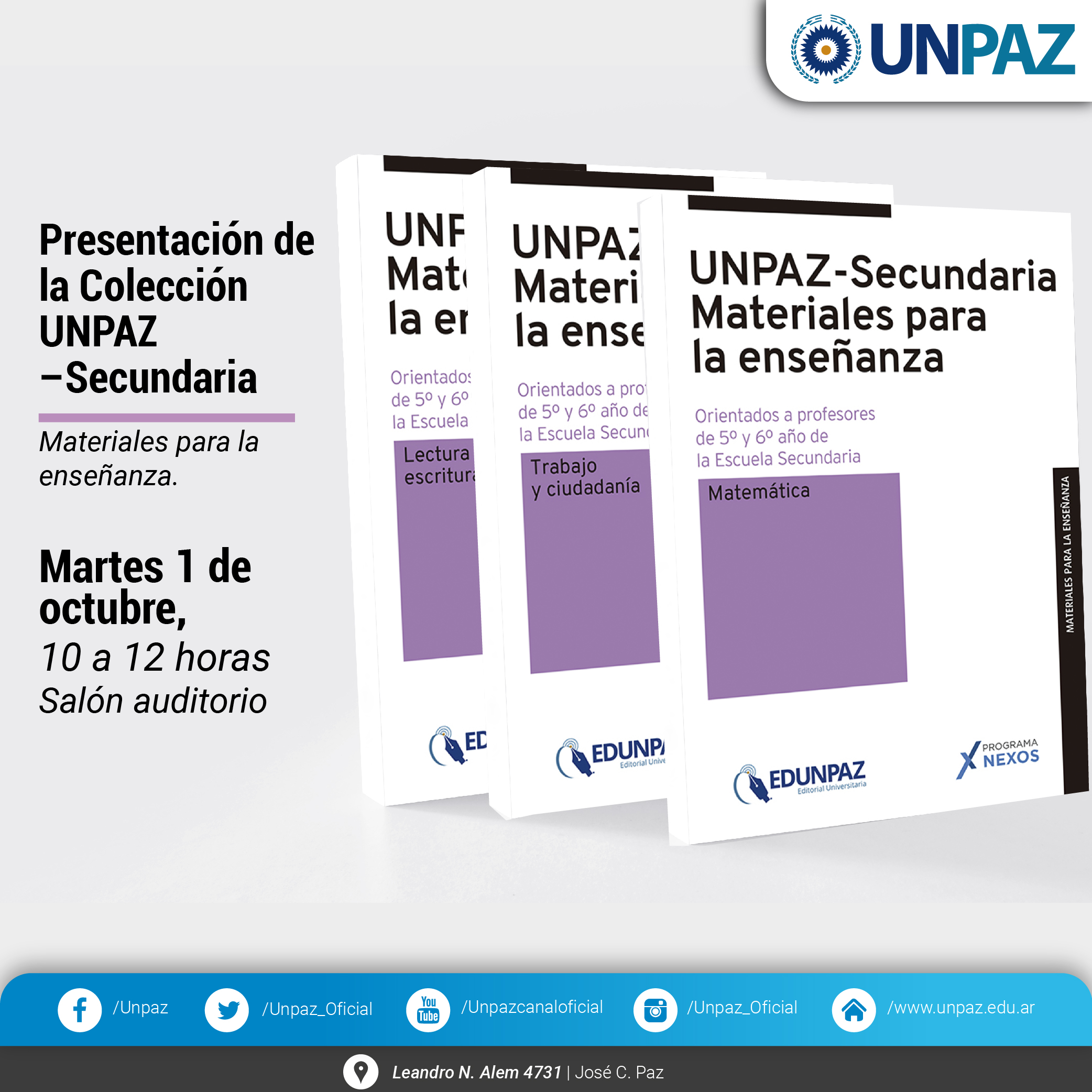 Presentación "UNPAZ-Escuela Secundaria"