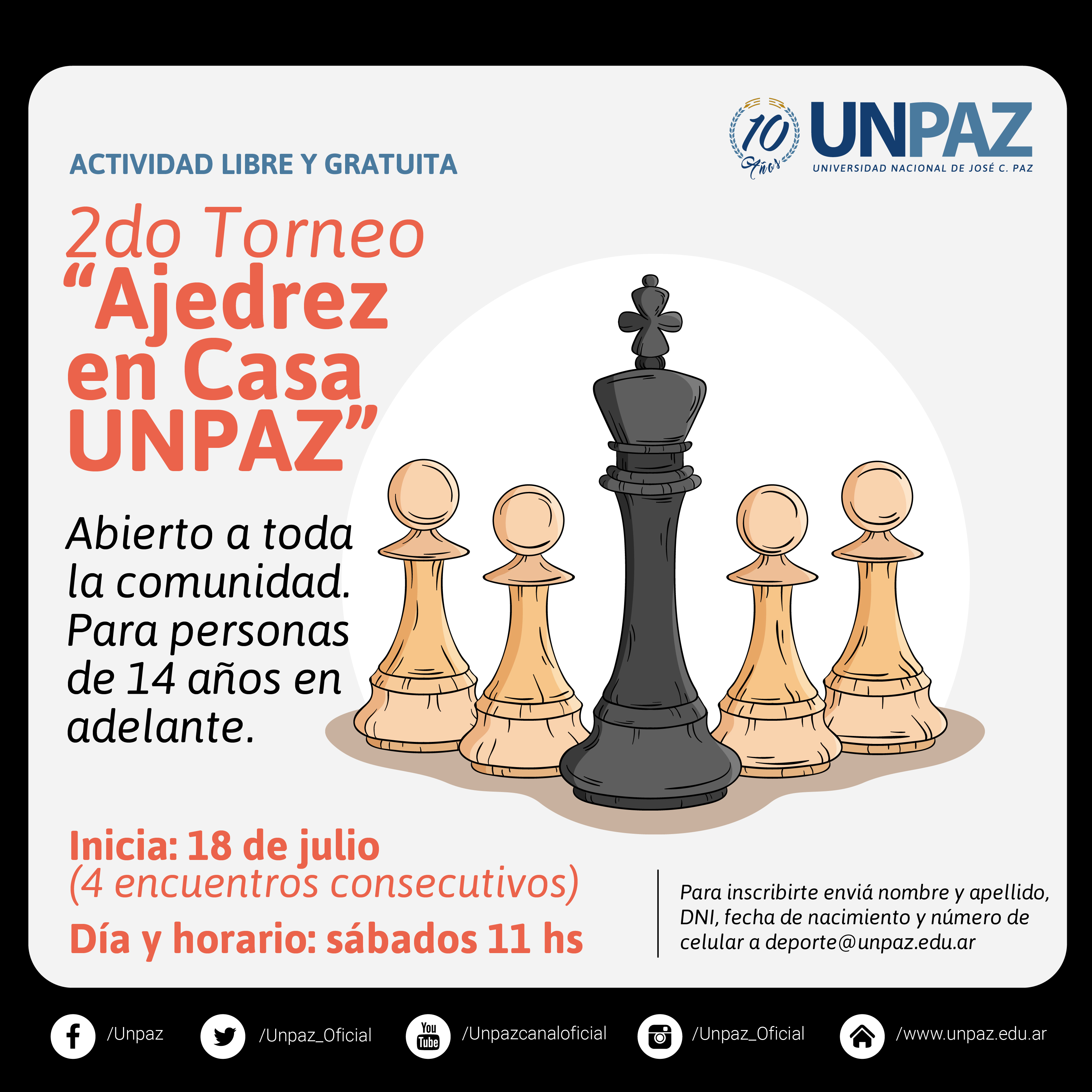 2° Torneo "Ajedrez en casa UNPAZ"