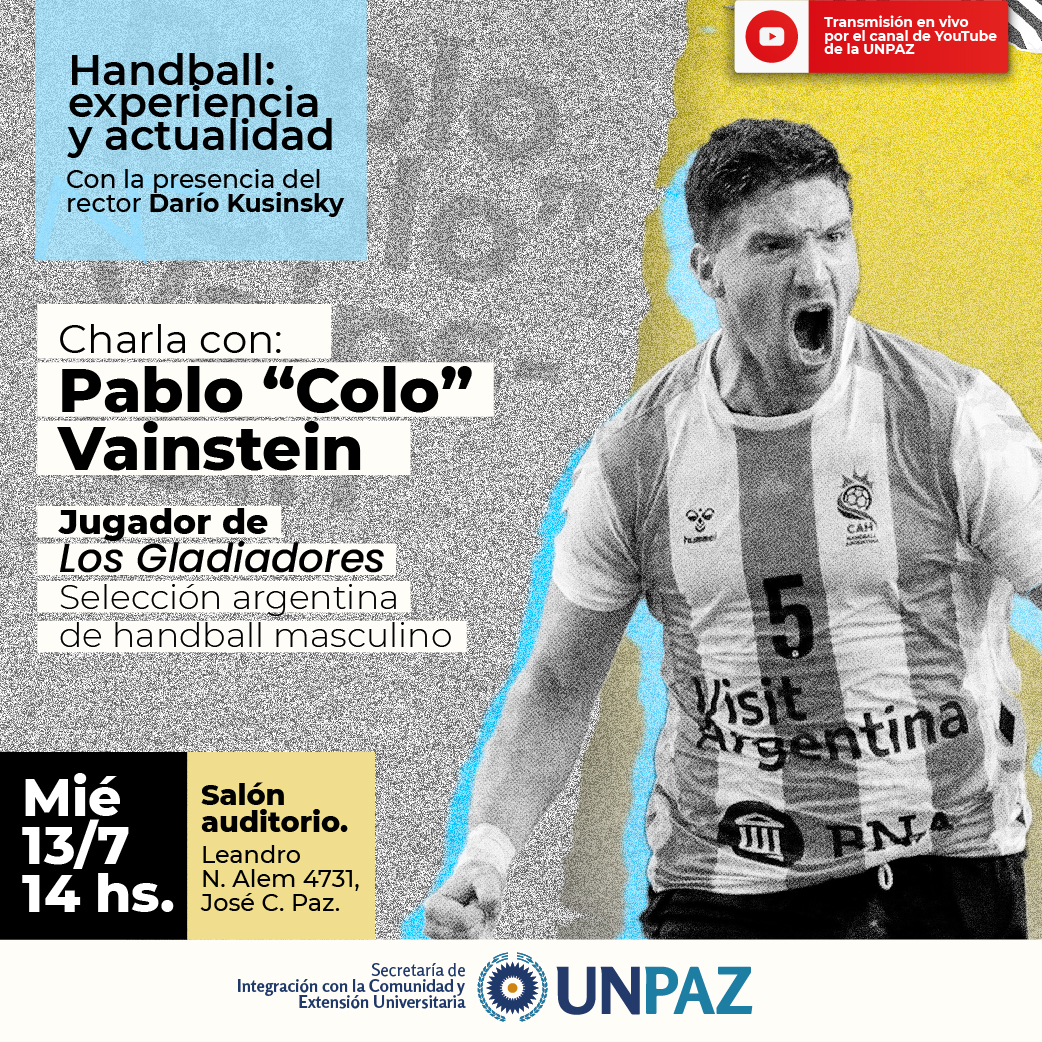 La UNPAZ realizará una charla con Pablo Vainstein, jugador de la selección argentina de handball masculino