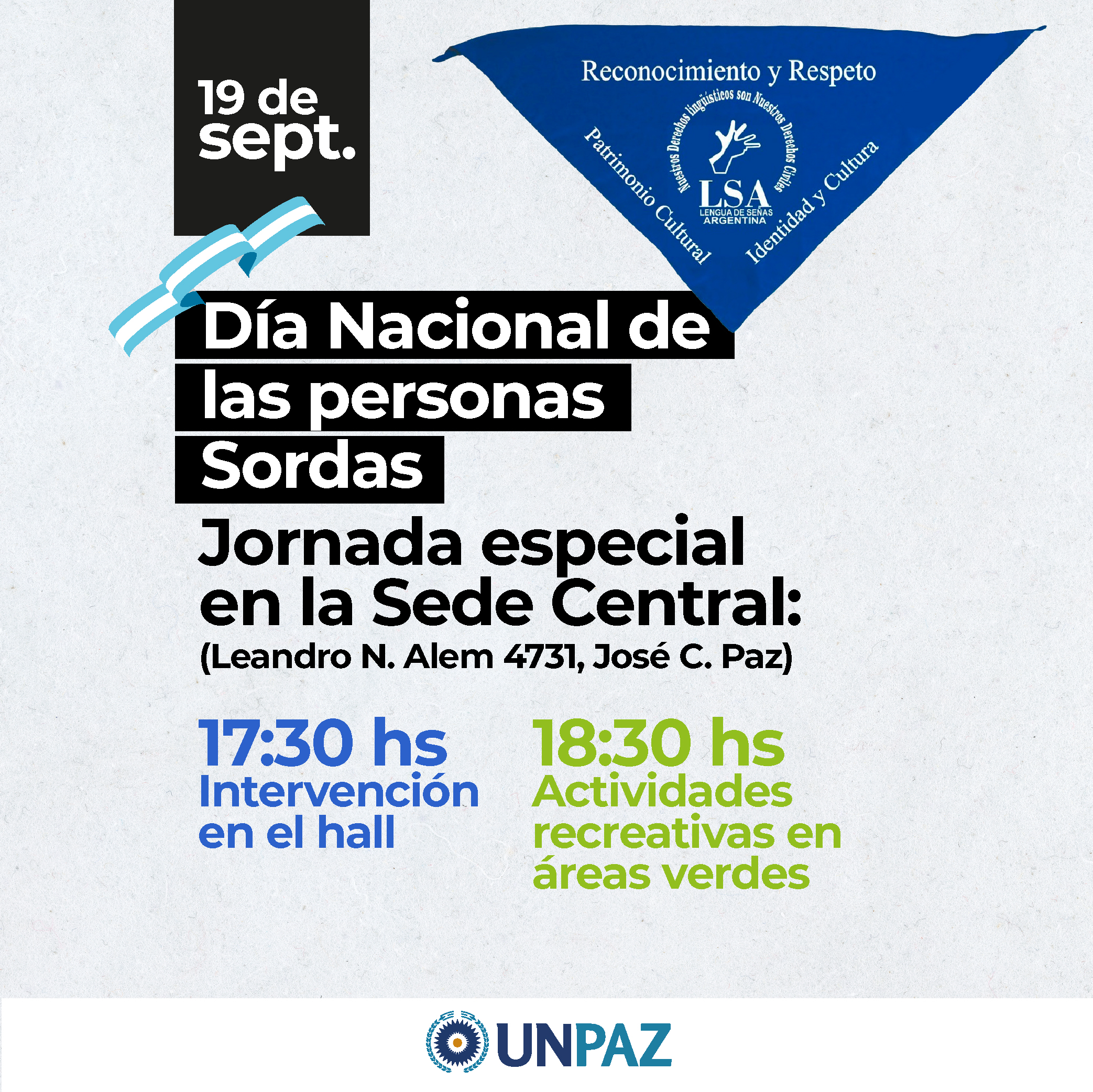 Se celebrará el Día Nacional de las personas sordas en la UNPAZ