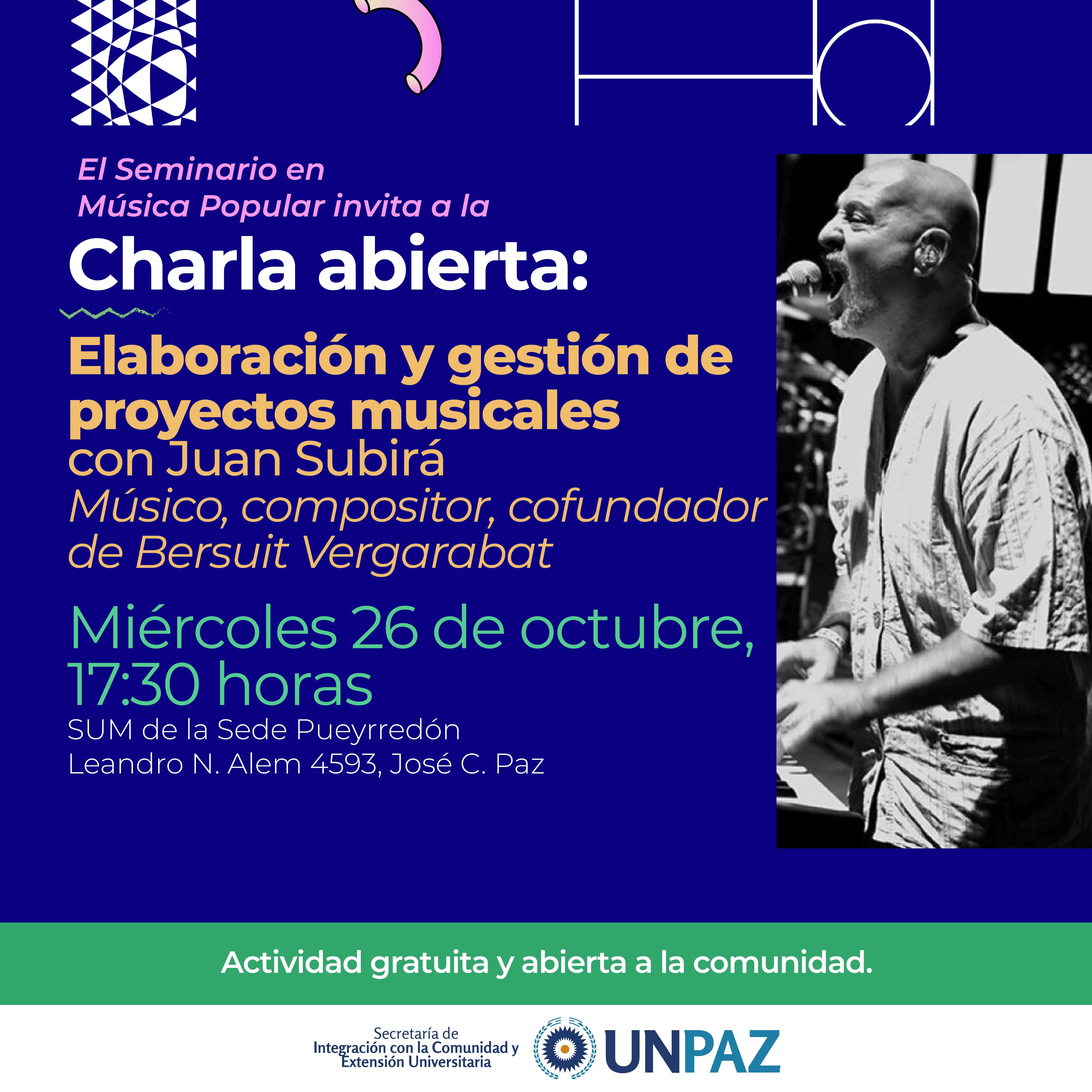 Se realizará una charla abierta del Seminario de Música Popular con Juan Subirá