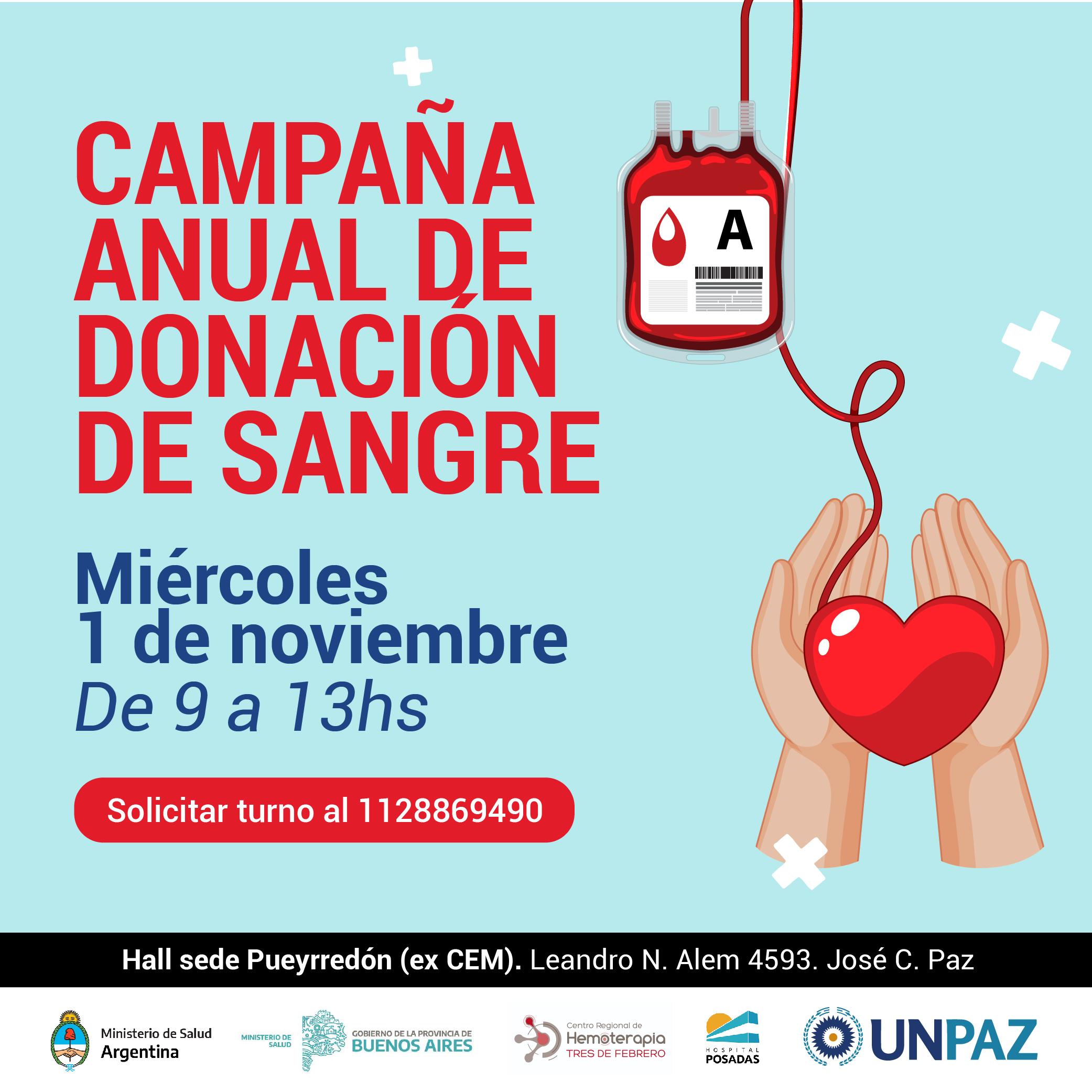 CAMPAÑA ANUAL DONACIÓN DE SANGRE - UNPAZ