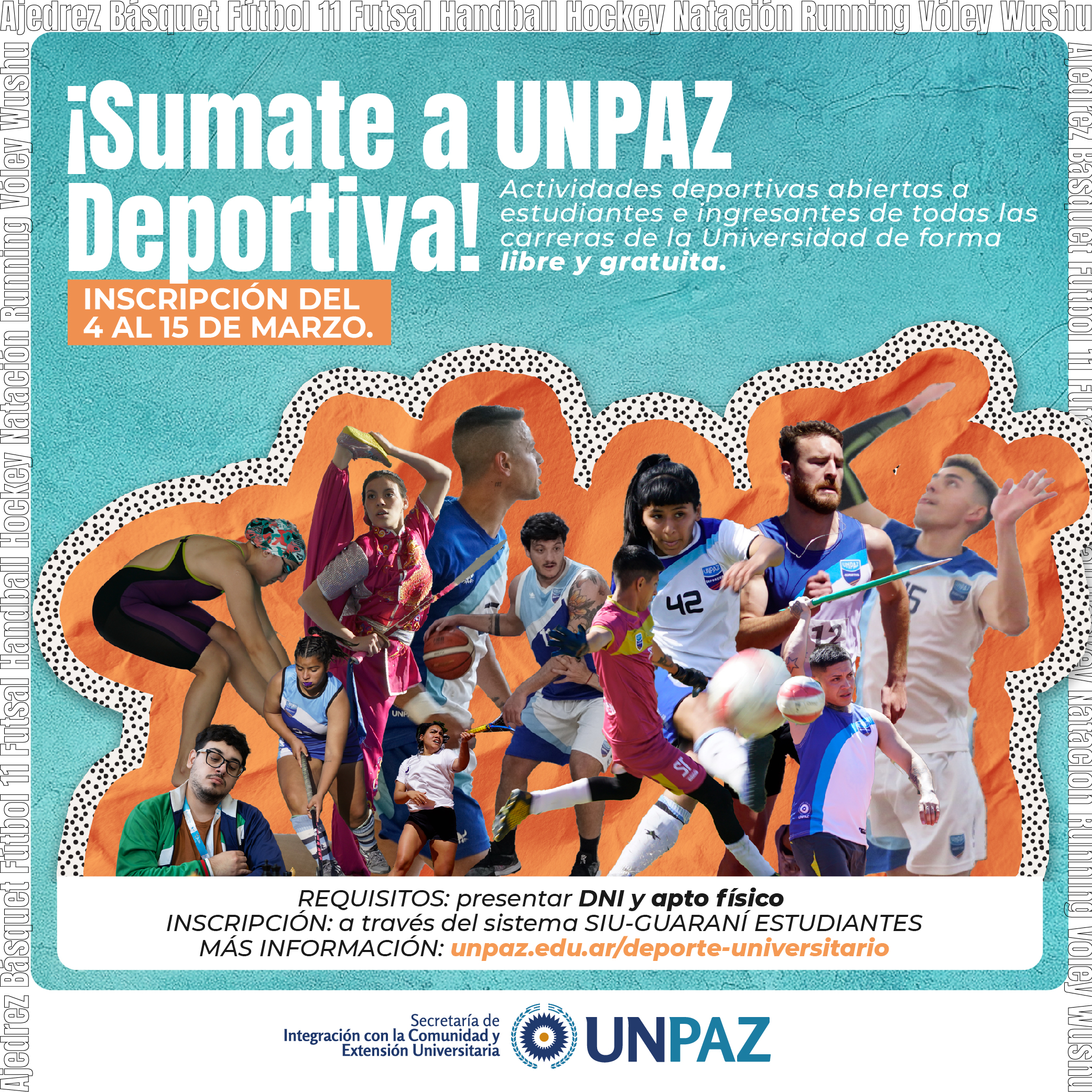 Abrimos la inscripción a deportes ¡Ponete la camiseta de UNPAZ DEPORTIVA!