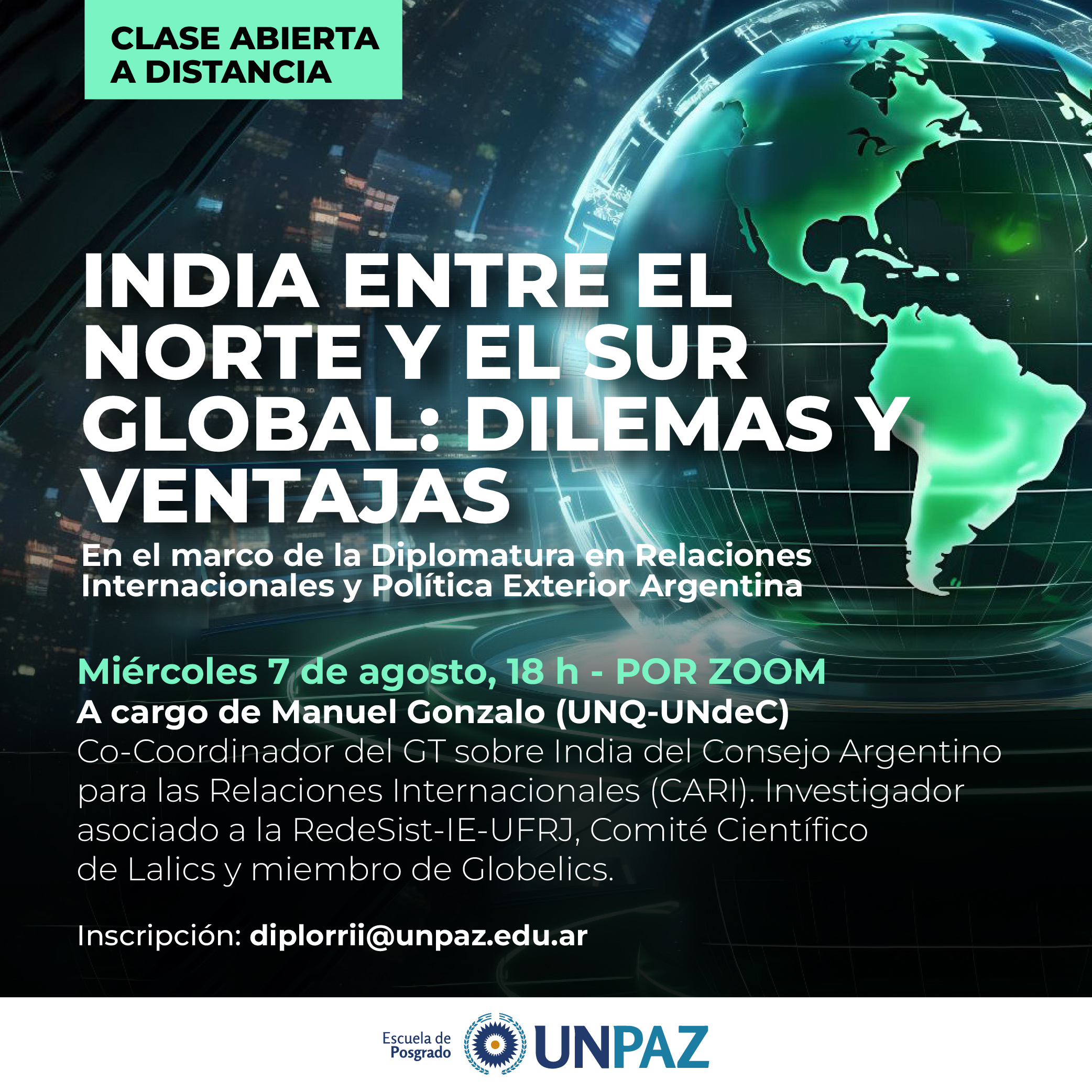 Clase abierta - India entre el norte y el sur global: dilemas y ventajas