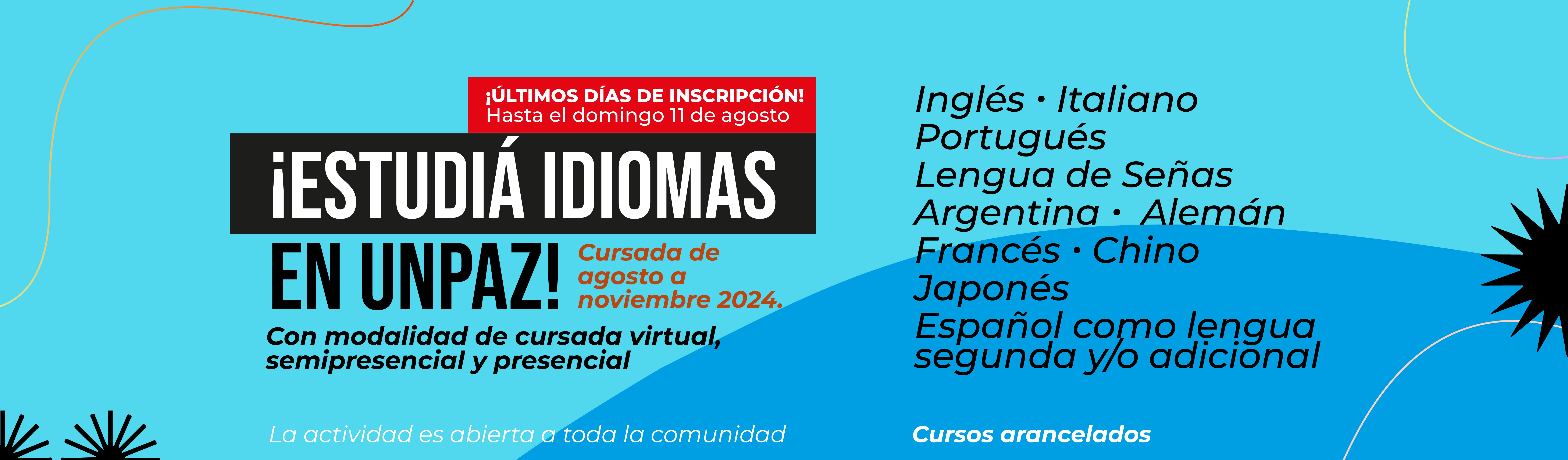 ÚLTIMOS DÍAS DE INSCRIPCIÓN: IDIOMAS SEGUNDO  CUATRIMESTRE