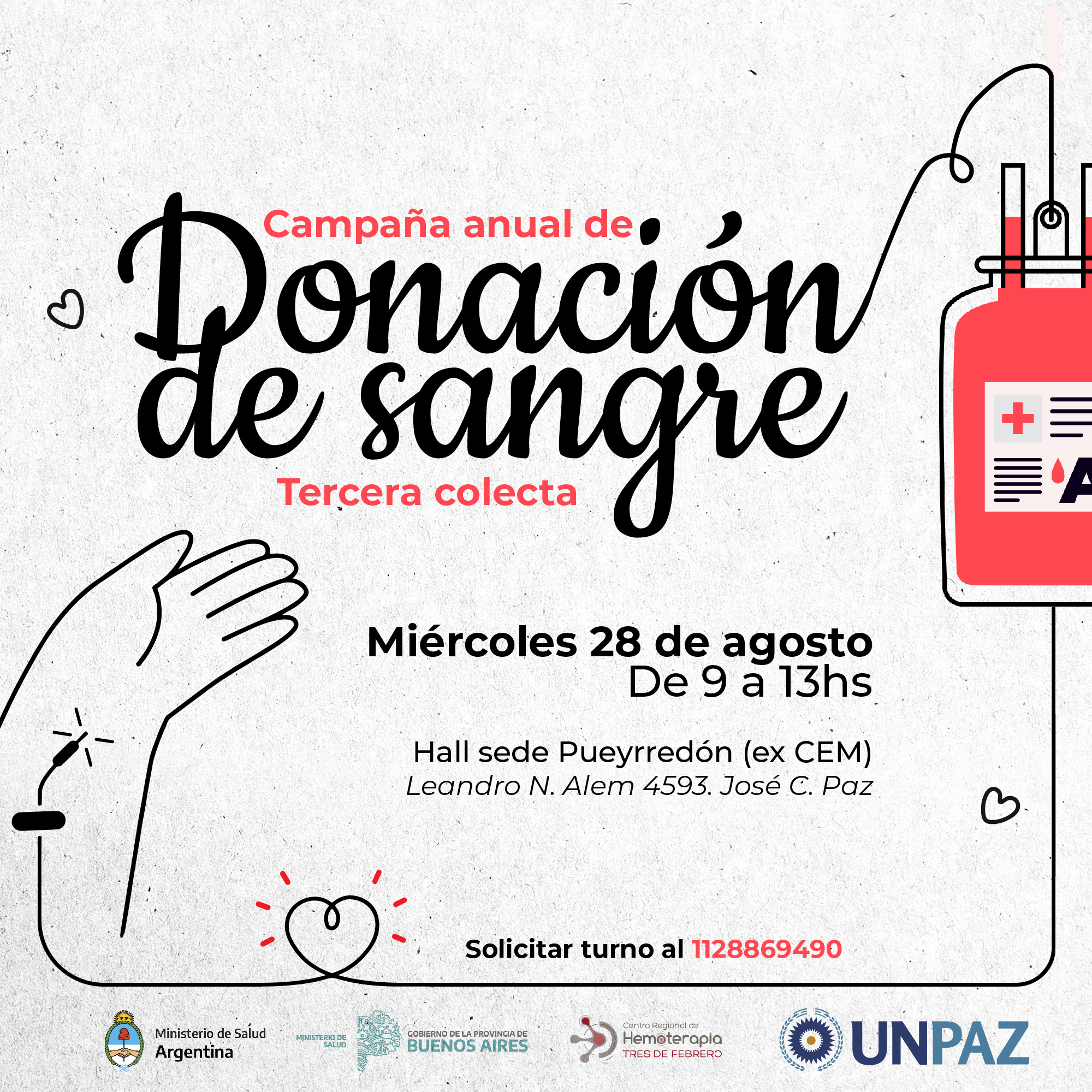 TERCERA COLECTA DONACIÓN DE SANGRE - UNPAZ