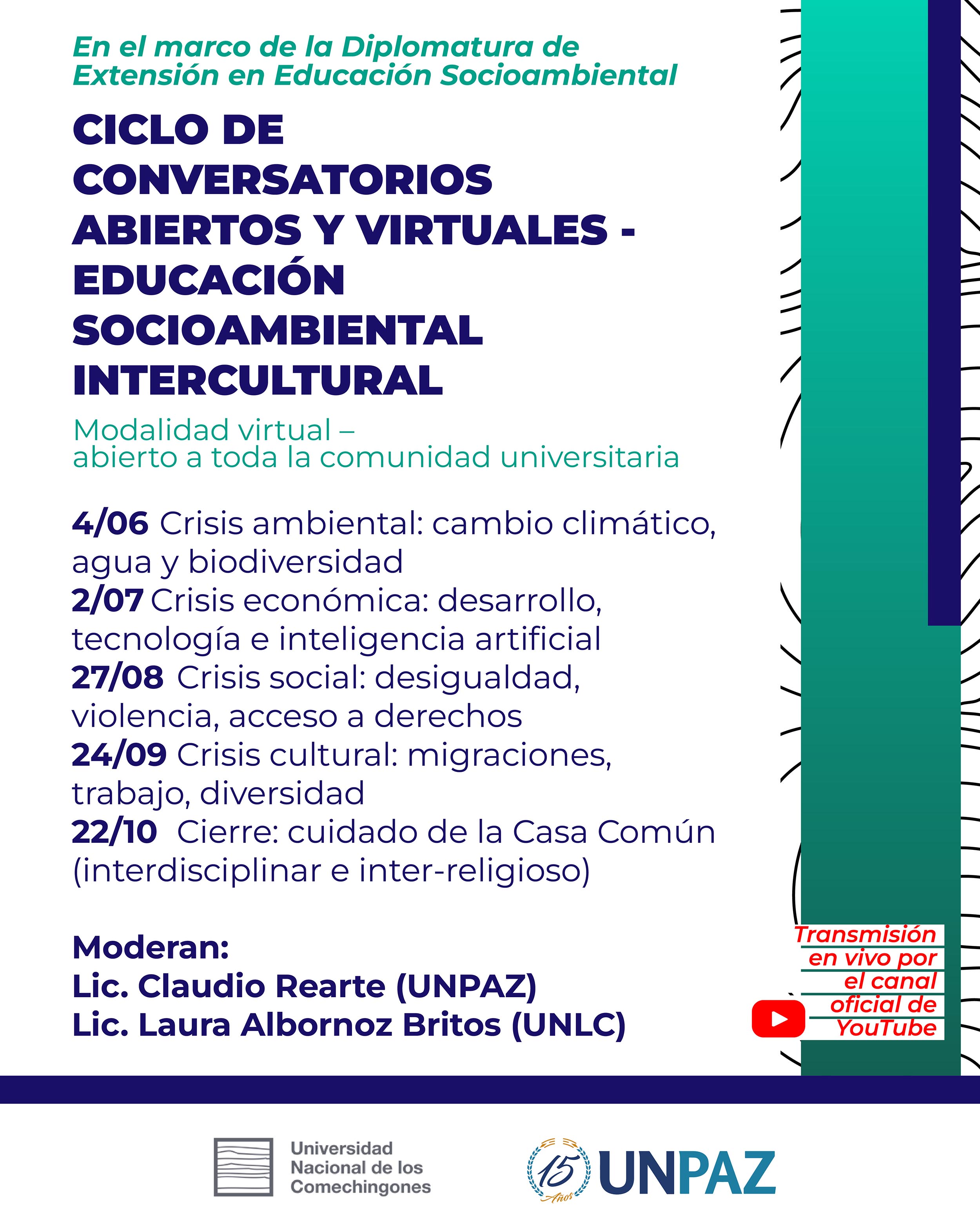 Ciclo de Conversatorios Abiertos y Virtuales: Cátedra Abierta de Educación Socioambiental Intercultural - UNPAZ