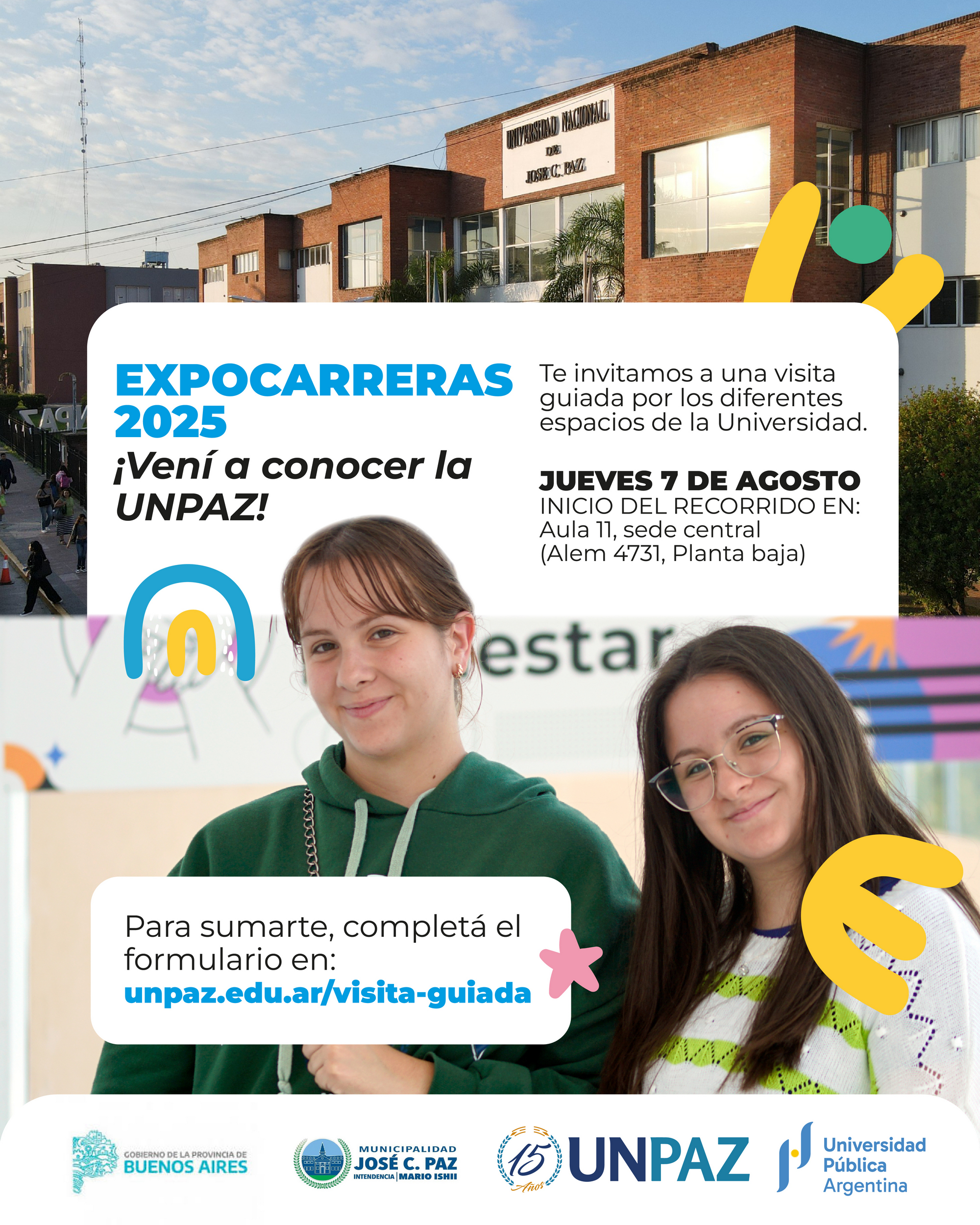 Sumate a las visitas guiadas por la UNPAZ en la EXPOCARRERAS 2025