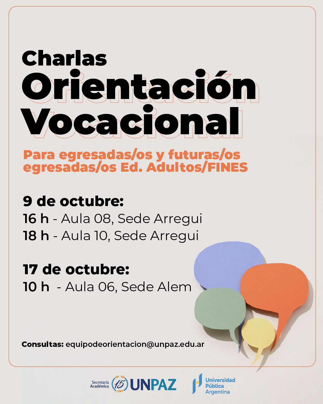 Talleres de Orientación Vocacional 2025- UNPAZ