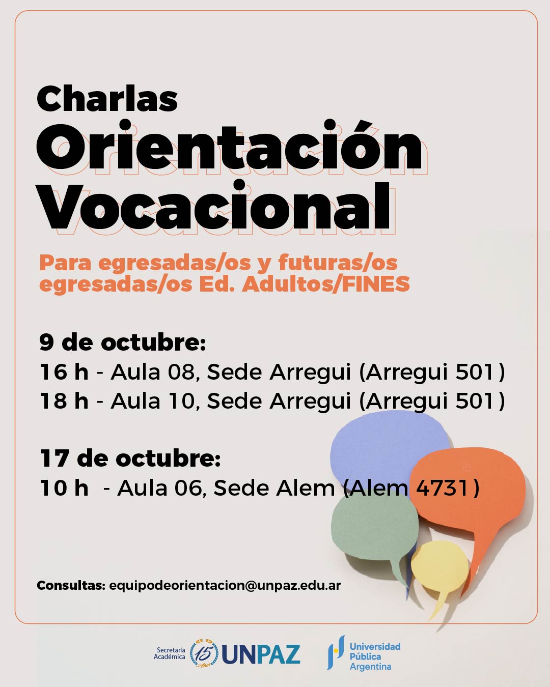 Talleres de Orientación Vocacional 2025- UNPAZ