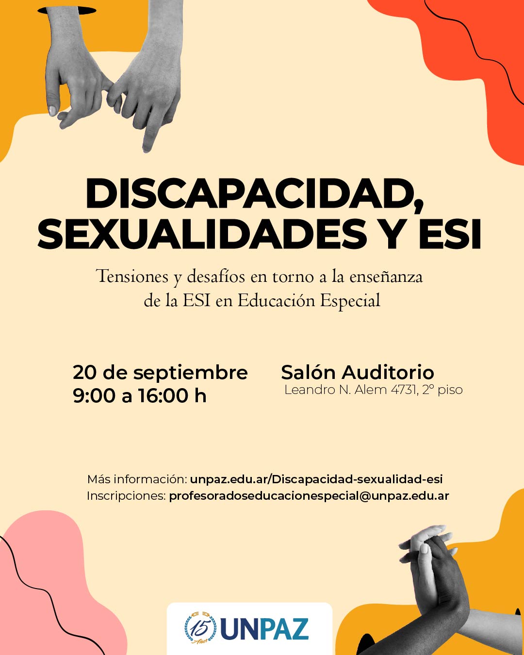 Jornada: “Discapacidad, sexualidades y ESI: tensiones y desafíos en torno a la enseñanza de la ESI en Educación Especial” - UNPAZ
