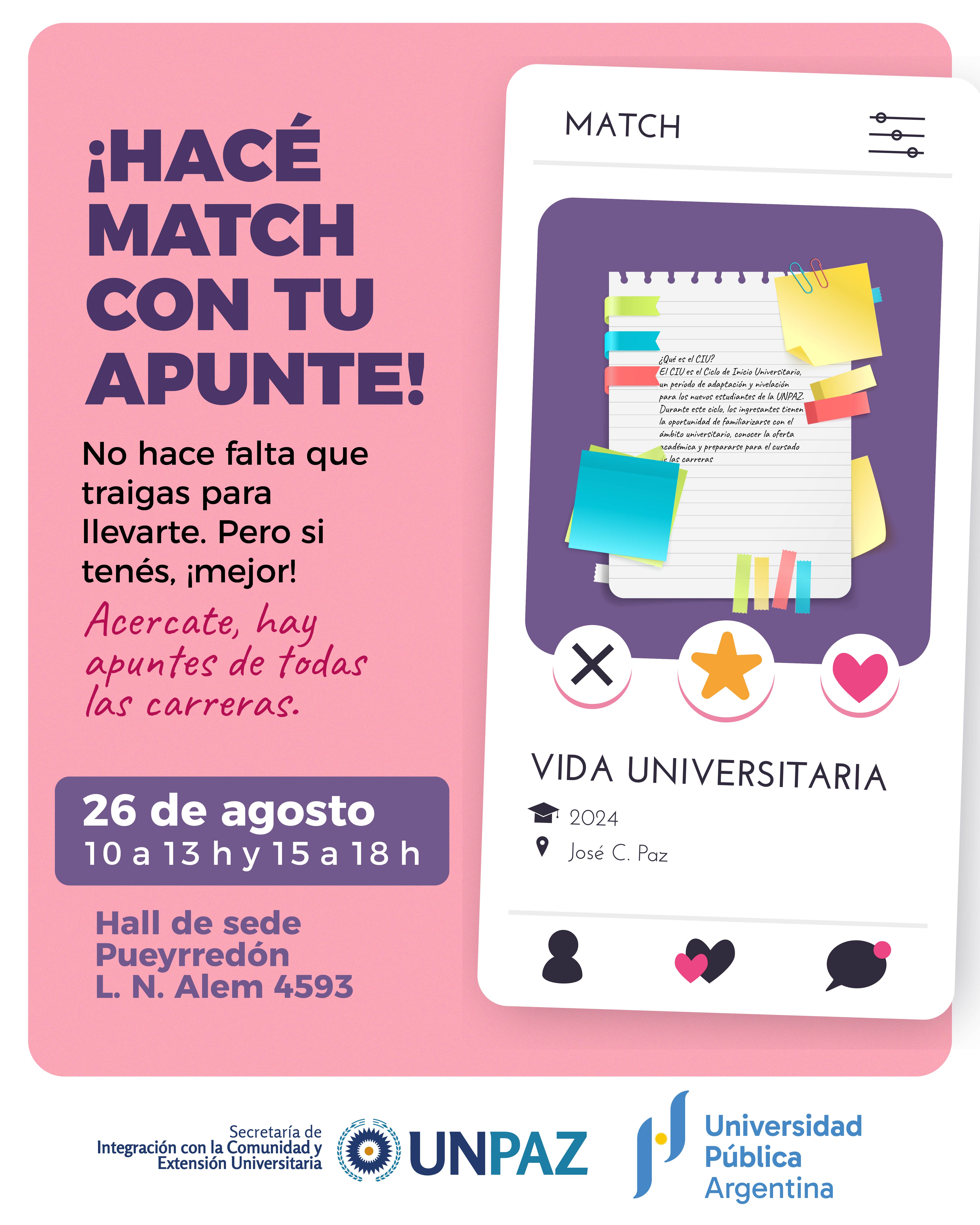 ¡Hacé match con tu apunte! - Banco Solidario de apuntes 2026 