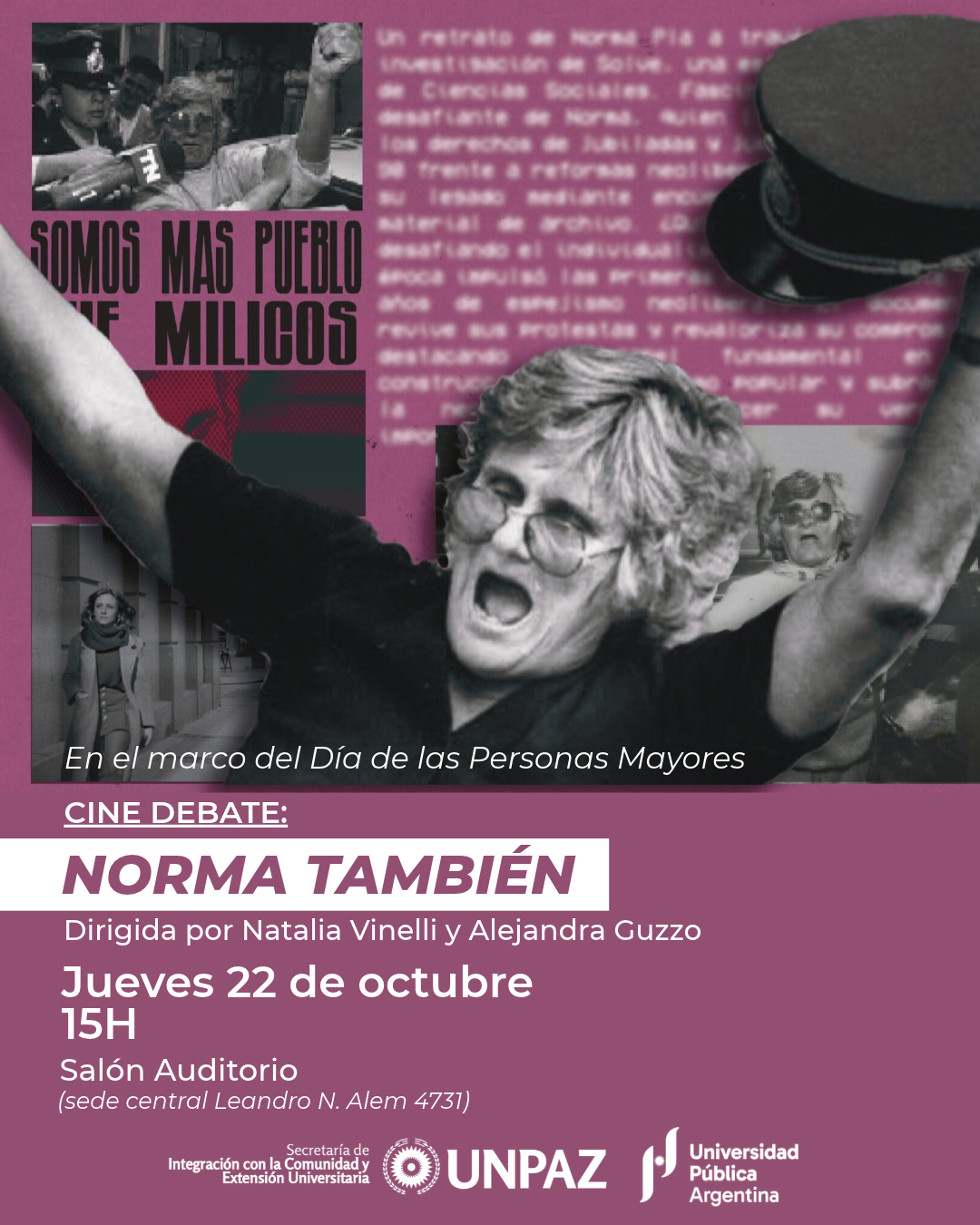 Cine debate: “Norma también” - UNPAZ