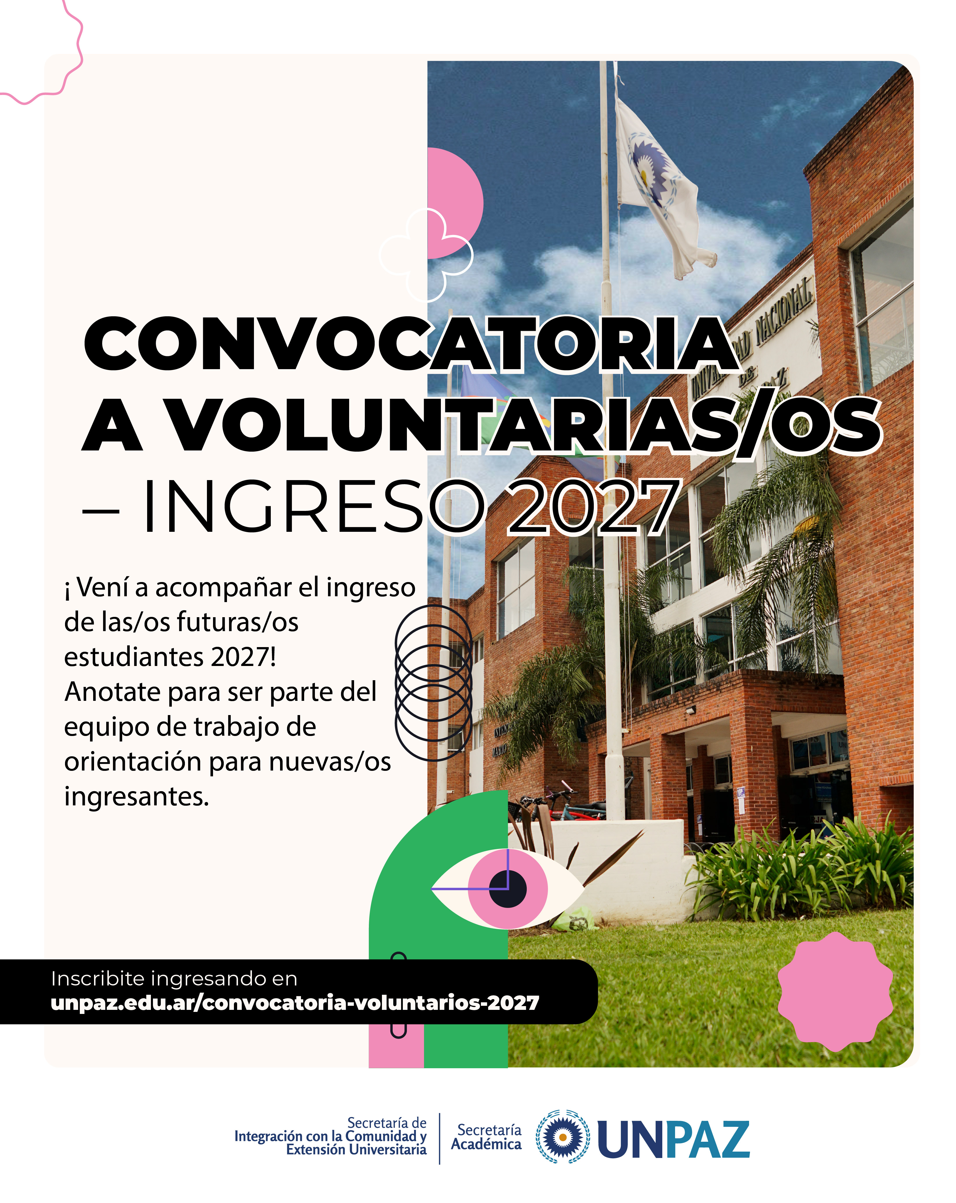 CONVOCATORIA DE VOLUNTARIAS/OS PARA EL INGRESO 2027