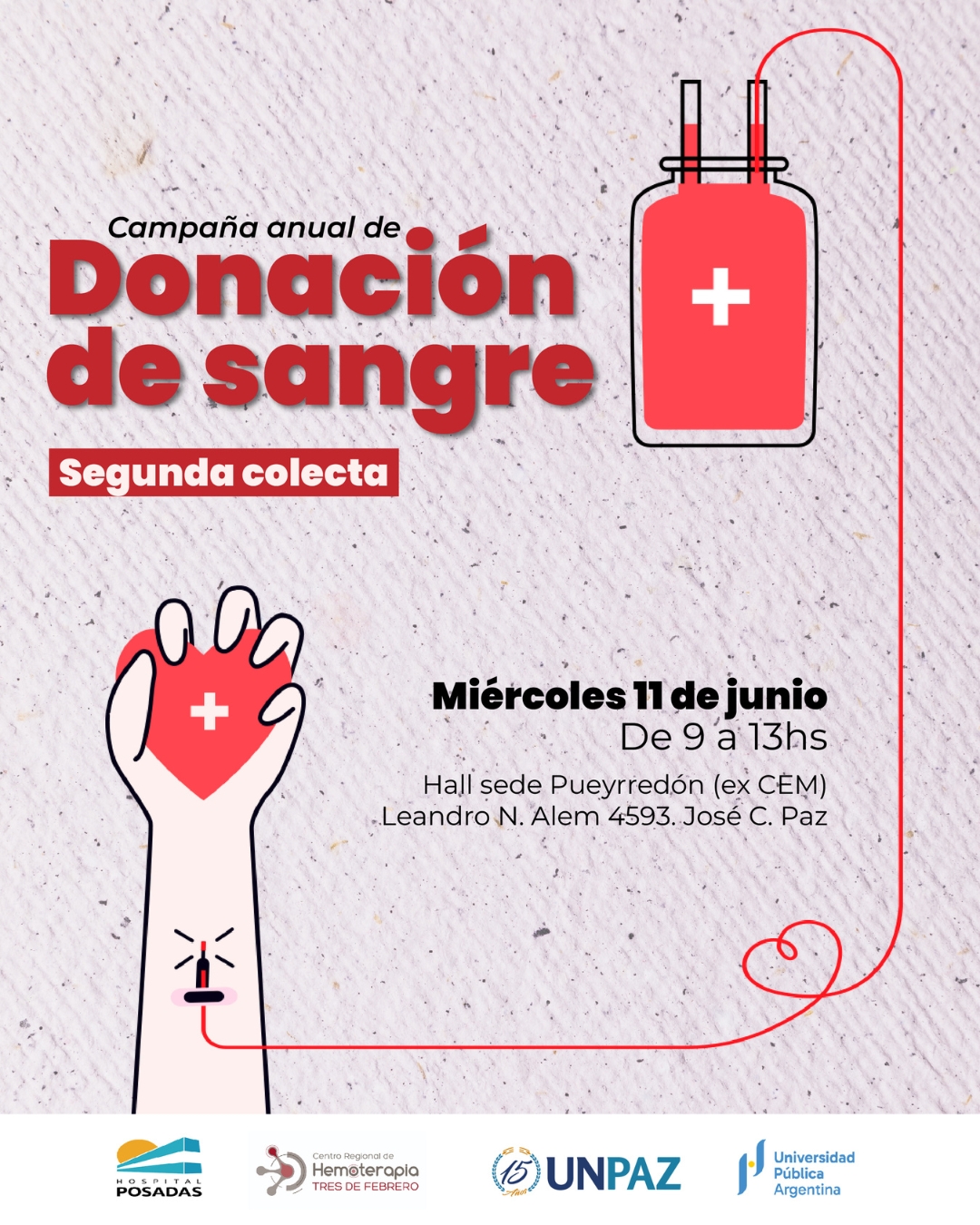 SEGUNDA COLECTA DONACIÓN DE SANGRE 2025 - UNPAZ