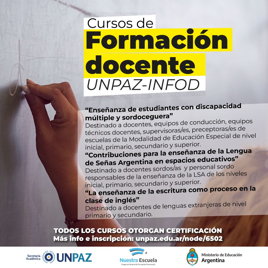 Cursos de formación docente UNPAZ-INFOD