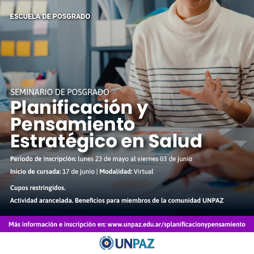 Seminario de Posgrado Planificación y Pensamiento Estratégico en Salud UNPAZ