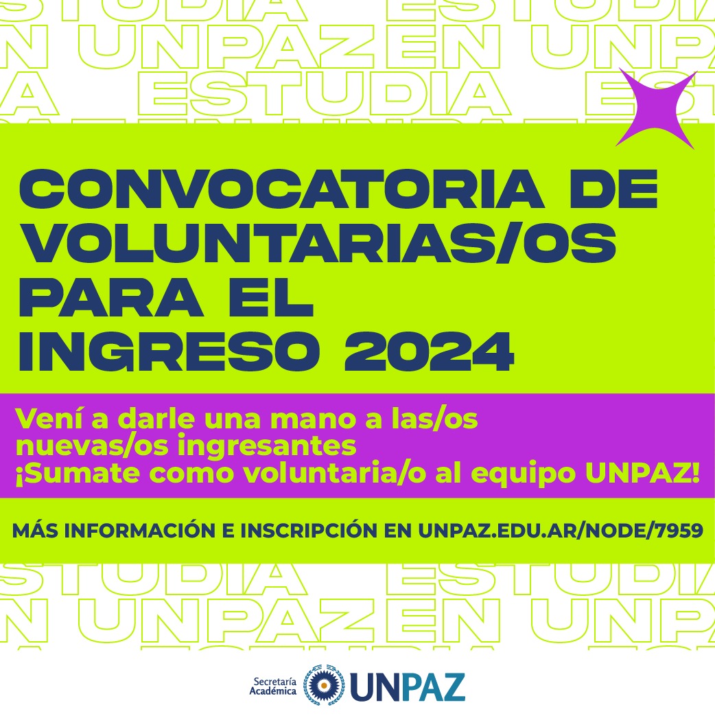 CONVOCATORIA DE VOLUNTARIAS/OS PARA EL INGRESO 2024
