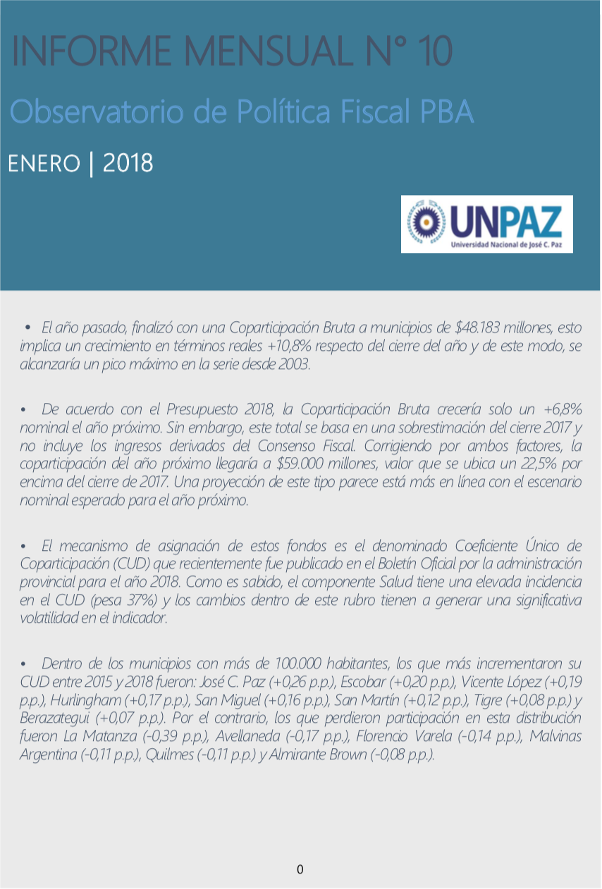 Informe Mensual Nº 10