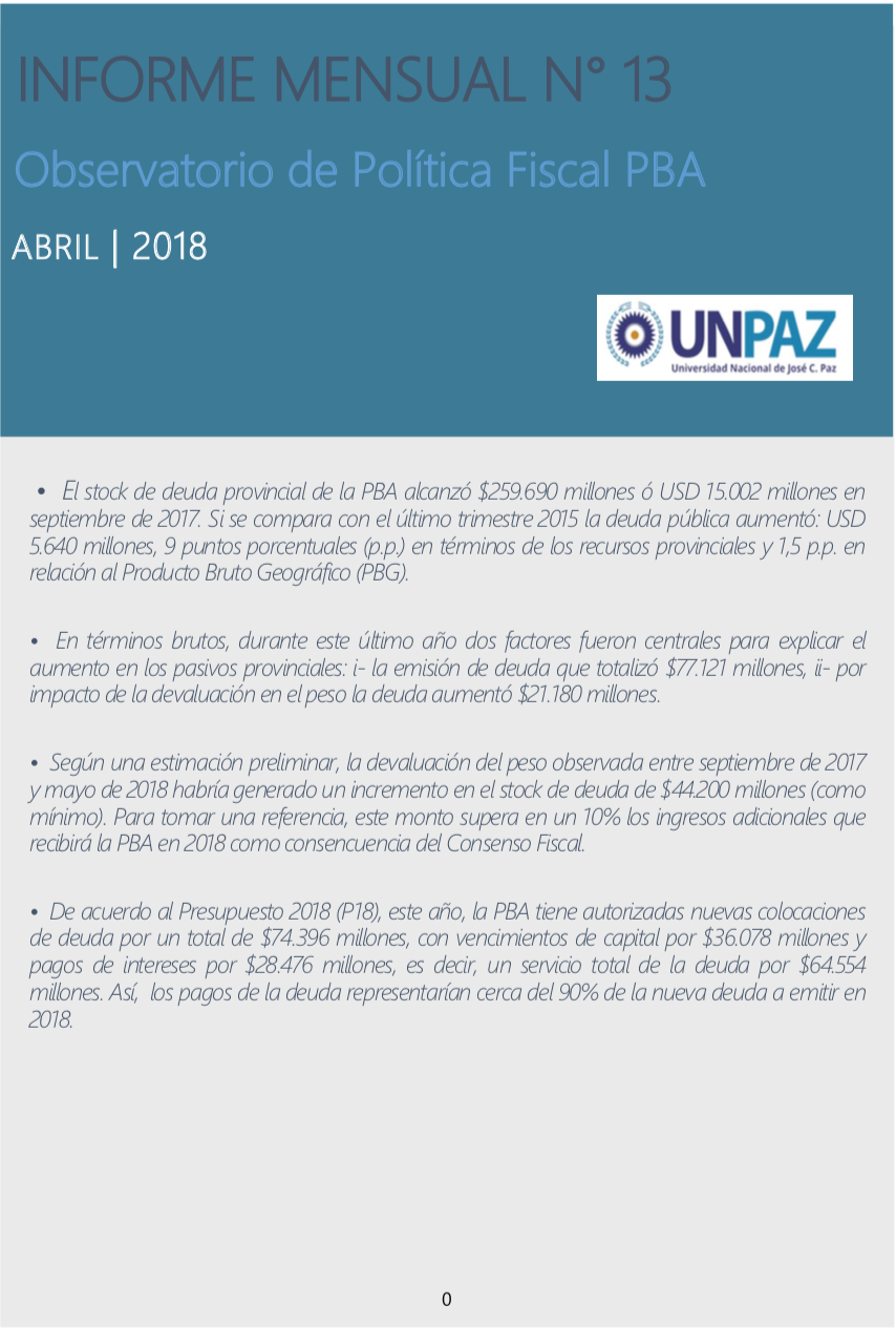 Informe Mensual Nº 13