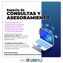 Espacio de consultas y asesoramiento del equipo de Formación Virtual