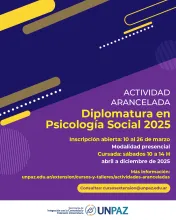 INSCRIPCIÓN ABIERTA A LA DIPLOMATURA EN PSICOLOGÍA SOCIAL 2025 - UNPAZ