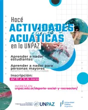 INSCRIPCIÓN A TALLERES GRATUITOS DE NATACIÓN EN LA UNPAZ