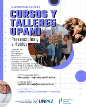 CURSOS Y TALLERES GRATUITOS PARA PERSONAS MAYORES - PRIMER SEMESTRE 2025 - UNPAZ