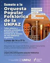 INSCRIPCIÓN ABIERTA: Orquesta Popular Folklórica de la UNPAZ