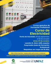Curso gratuito de electricidad - 2° SEMESTRE DE 2025 - UNPAZ