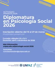 INSCRIPCIÓN ABIERTA A LA DIPLOMATURA EN PSICOLOGÍA SOCIAL 2026