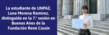 Luna Morena Ramírez en la 7.ª sesión de Buenos Aires de la Fundación René Cassin - UNPAZ