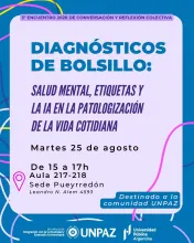 Tercer Encuentro 2026 de conversación y reflexión colectiva sobre salud mental - UNPAZ
