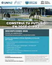 La UNPAZ y el Municipio de José C. Paz lanzan las inscripciones 2026 a cursos y formaciones tecnológicas gratuitas
