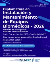 DIPLOMATURA EN INSTALACIÓN Y MANTENIMIENTO DE EQUIPOS BIOMÉDICOS - 2026