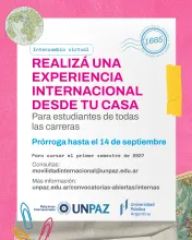 CONVOCATORIA A INTERCAMBIO VIRTUAL 1-2027 - UNPAZ