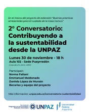 2º Conversatorio: "Contribuyendo a la sustentabilidad desde la UNPAZ"