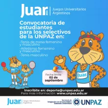 Convocatoria de estudiantes para los selectivos de la UNPAZ para los JUAR 2022